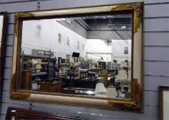 Modern rectangular mirror within a gilt and craquelure