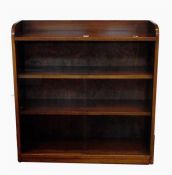 Modern open bookcase with glazed sliding doors, wi
