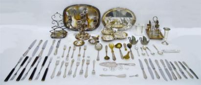 Quantity of silver plated items including an empty