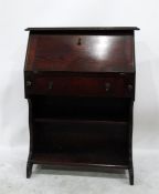Early 20th century oak student's writing desk fitt