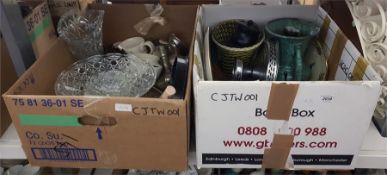 Assorted ceramics and glassware (2 boxes)