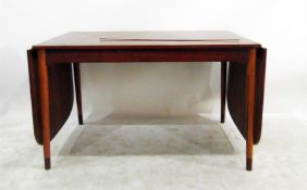 Teak drop ended dining table, 226cm wide extended