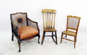 Mid 20th century mahogany framed bergere armchair,
