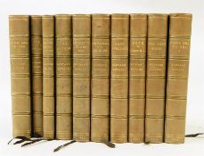 Kilpling, Rudyard 'Novels...' MacMillan & Co. various dates, half green morocco, green boards,