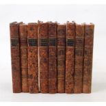 "Pope's Odyssey", nine vols, Bernard Lintot 1726, full leather, gilt rules, gilt titles and