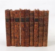 "Pope's Odyssey", nine vols, Bernard Lintot 1726, full leather, gilt rules, gilt titles and