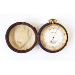 Elliot Brose, 44 Vine, Strand, London pocket barometer in leather case, no.2184