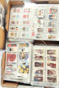 Large quantity of cigarette cards including Wills, Players, Ogdens, some in albums (1 box)