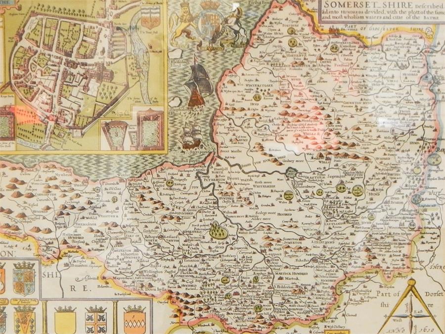 After J Speede Colour map  "Somerset-Shire", 29.5cm x 40cm