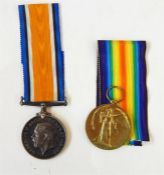 WWI Victory Medal and War Medal, named to 2716 C. SGT. A J BEARDSHAW, 24 LOND R., with framed