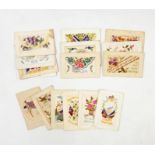 Quantity of WWI silk cards, souvenir de France, etc (16)