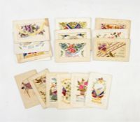 Quantity of WWI silk cards, souvenir de France, etc (16)
