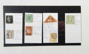 Classic stamps ex France, 1d black 4M, Bahamas 6d British Honduras, St Helena 4d CGH1D, Newfoundland