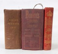 "Burke's Peerage 1881", all bds detached "Burke's Landed Gentry 1937" and "Burke's Landed Gentry