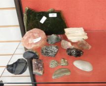 Quantity of rocks and mineral samples to include fool's gold, agate, onyx, etc