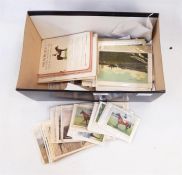 Quantity of racing cigarette cards, postcards and Newbury programmes, etc (1 box)