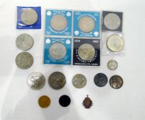 Quantity sundry world coins to include American silver half dollar 1954, silver crown 1890,