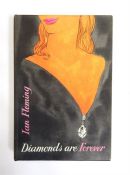 Fleming, Ian "Diamonds are Forever", 1956, black cloth, blindstamped diamond shapes with silver