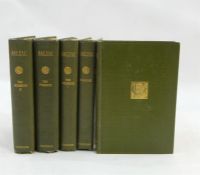 Balzac, H. 'Works'  Caxton Edition 1896, frontis to each vols, green cloth, gilt initials to front