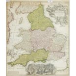 Map of "Magnai Britanniae ... Regnum Angliae ... Exhibet Ioh Bapt Homan Noribergae", coloured map,