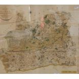 After John Carey Colour map "Surrey", 48cm x 53cm (framed)