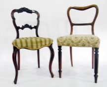 Two pairs of late 19th century mahogany dining chairs