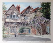 Various framed prints including : Eton College Coloured Reproductions of Four Exterior Views as