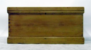 Pine blanket box, the interior fitted a candle box and two small drawers, 97cm wide