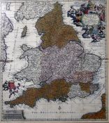 Small map of Glocestria, hand coloured, 9cm x 13cm and Robert Morden Gloucestershire map, 37.5cm x