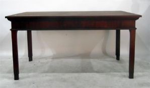 Rectangular breakfast table fitted a drawer to frieze, raised on chamfered supports, 153cm x 78cm