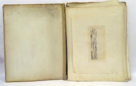 19th century folio of etchings and engravings to include Rembrandt final stages of Christ's Life