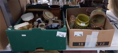 Large quantity of studio pottery including Hornsea, assorted ceramics, kitchenware, a large table