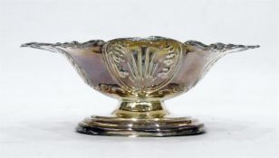 19th century silver pedestal dish, oval-shaped with foliate relief decoration, Birmingham 'IF&Sons