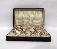 Royal Crown Derby cabinet coffee service comprising six cups and saucers, in a fitted case