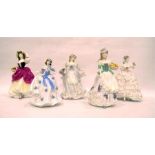 Coalport figure 'Ripe Cherries Ripe', a Coalport figure 'Lavender Sweet Lavender', a Royal Worcester