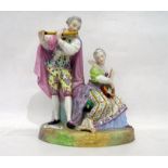 German Sitzendorf porcelain group of pair of music