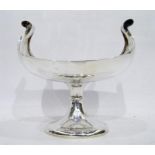 Silver boat-shaped trophy pedestal dish engraved 'Morecambe Cross Bay Championship 1922, second