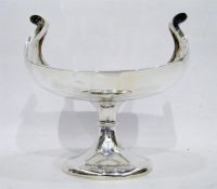 Silver boat-shaped trophy pedestal dish engraved 'Morecambe Cross Bay Championship 1922, second