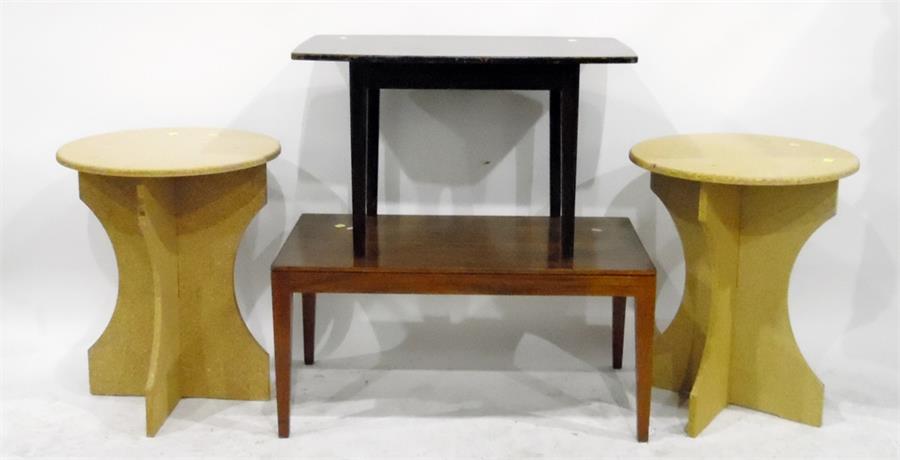 Coffee table, another small table and two composition bedroom tables (4)