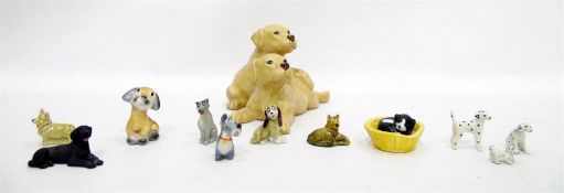 Collection of 12 ceramic dogs including Castagna,