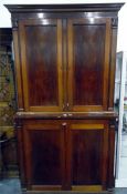 Victorian mahogany collectors/specimen cabinet, the upper section having shelves and two banks of