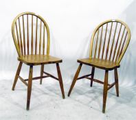 Set of six beech-framed stickback kitchen chairs