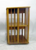 Beech two-tier revolving bookcase, 45cm square