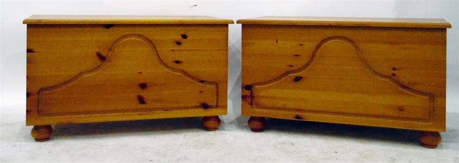 Pair of pine blanket chests, 83cm wide