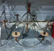 Cast iron hanging light (not fitted for electricity) and two metal strip lights (VAT payable on
