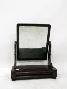 Victorian mahogany toilet mirror fitted two cushion-shaped drawers, 56cm wide