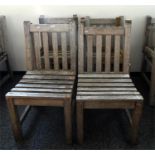 Set of six Lindsey plantation teak chairs with slat backs and seats, on square legs (6)