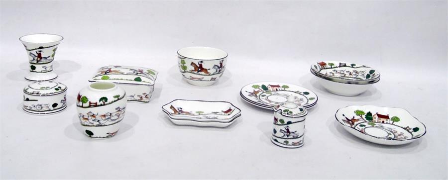 Assorted ceramics including Staffordshire 'Hunting