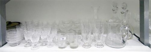 Quantity of Stuart glassware, a pair of decanters,