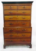 Early 19th century chest on chest having dentil fl